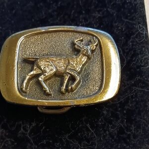 Brass Plated Stag Deer Belt Buckle - Men's Accessory